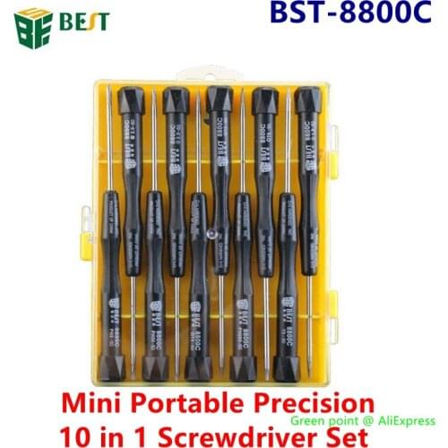Mini Portable BST-8800C Precision Screwdriver Set 10 IN 1 Precision Cross Head Phillips Torx Head For Phone Laptops Repair Tools