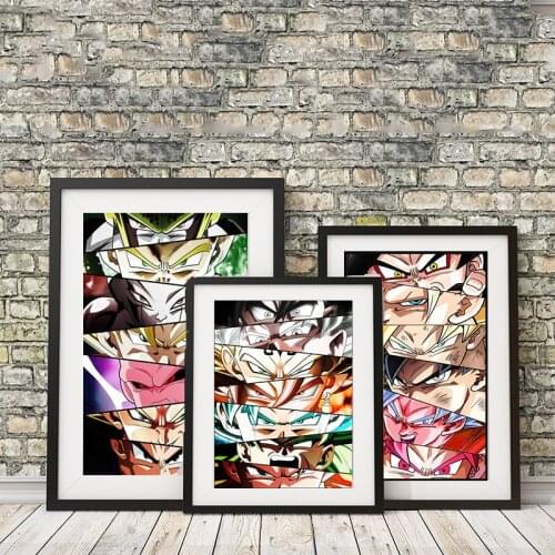 Naruto Dragon Ball One Piece Anime Eyes Poster Home Decor Abstract Wall Art Modular Splicing Canvas Painting Decoration Cudros