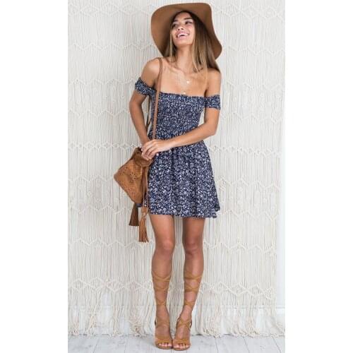 Qzmwoalxn Off-the-shoulder Summer Dresses