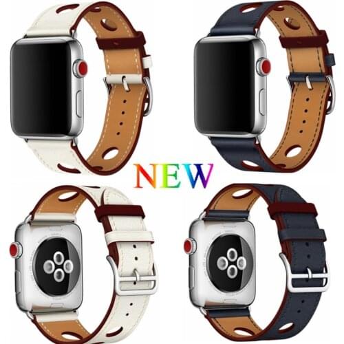 2019 Genuine Leather Watch Band Strap for Apple Watch Series 5 4 3 2 1 44MM 40MM 42MM 38MM Replacement Bracelet for iWatch Wrist