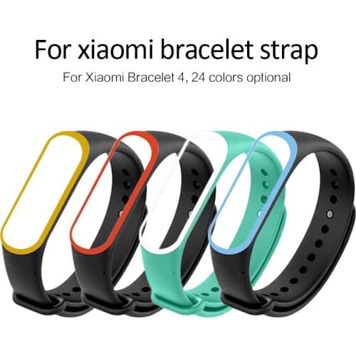 For Xiaomi Mi Band 4 Silicone Replacement Double color Wristband Bracelet Watchband For Xiomi Mi Band 4 Wrist Strap Dropshopping