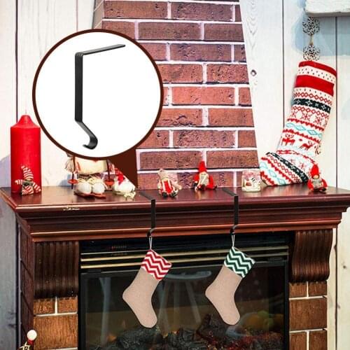 Christmas Metal Fireplace Stockings Hanger Convenient Non-slip Festive Ambience Stockings Hanger Home Decor