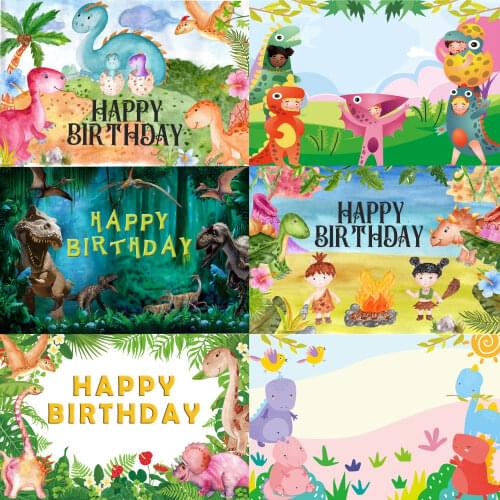 Seekpro Jurassic Park Rainforest Baby Shower Birthday Party Backdrop Background Animal Forest Trees Leaves Cartoon Children Boy