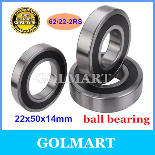 20pcs/lot sealed 62/22RS steel ball bearing 22x50x14 mm 62/22-2RS bearing 22mm diameter 62/22 deep groove ball bearing