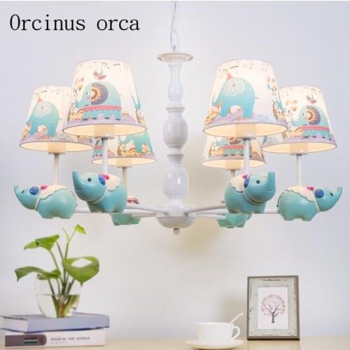 Nordic cartoon little elephant chandelier boys and girls bedroom childrens room lights American Pastoral creative Chandelier