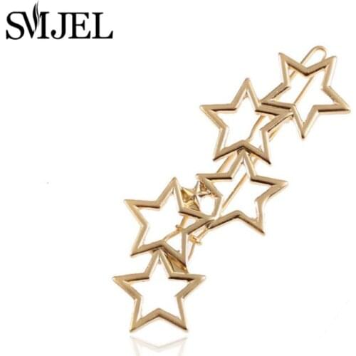 SMJEL Fashion Star Hair Clip Women Hair Accessories Boho Headpiece Wedding Hair Pin For Girls Gift Hairpin Head Jewelry