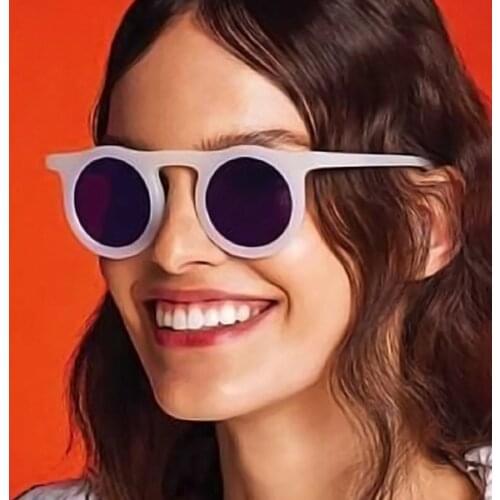 Womens Sunglasses Round Frame Retro Jelly Color Personality Trend Simple Hippie Glasses Woman‘s Sunglasses