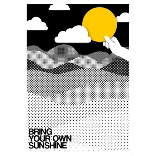 Bring Your Own Sunshine Uplifting Motivational Retro Vintage Kraft Poster Canvas Painting Wall Sticker Home Decor Gift