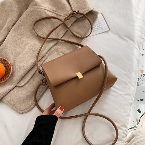 Simple Fashion Women Shoulder Bags Solid Color Small Square Bag High Quality PU Leather Crossbody Bag Women Designer Handbags