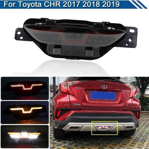 12V LED Rear Bumper Fog Warning Light For Toyota CHR 2017 2018 2019 Tail Light Braking Brake Light Reversing Lights