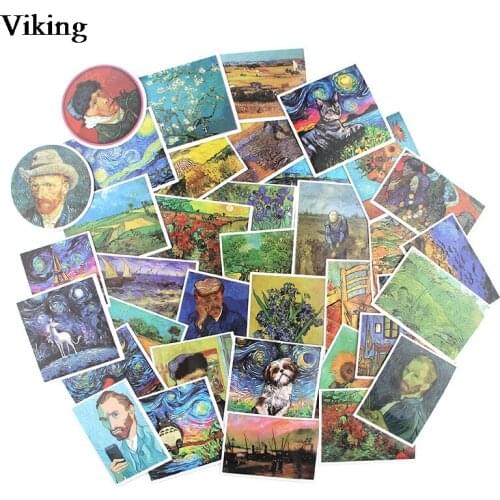 36Pcs/set Van Gogh Stickers Sunflower Stickers Waterproof Stickers Diary Notebook Scrapbooking Sticker Laptop Car Sticker G0600