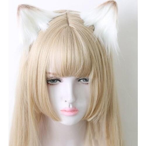 Sweet Cat Ears Headbands Handmade Plush Hairband Womens Fashion Hair Hoop Accessories for Anime Party Costume Cosplay X5XA