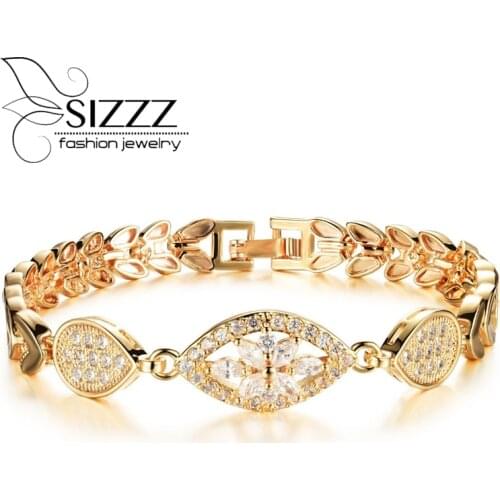 Chain Link Bracelet for Women Ladies Shining AAA Cubic Zircon Crystal Birthday Jewelry Gift