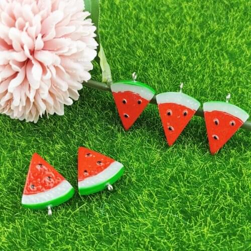 10pcs/pack 23*32mm Fruit Watermelon Resin Charms for Earring Keychain Necklace Pendant Jewlery Findings DIY Phone Charms