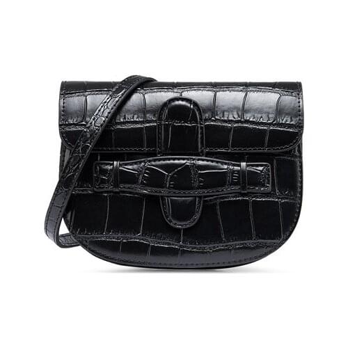 176 fashion split leather mini crocodile pattern waist pack belt bag