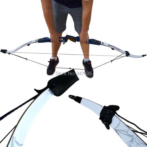 1X New Recurve Longbow Bow Stringer 2 Meter with Leather Tip Nylon Cord Red Color Free Shipping Archery Tool