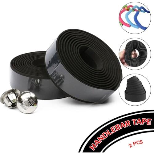 2 PCS Cycling Handlebar Tape Bicycle Road Bike Sports Cork Grip Wrap Tapes with Bar Plug