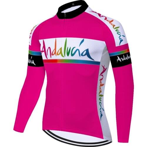2021 team spain ANDALUCIA cycling jersey long sleeve summer spring breathable cycling clothing Men tenue velo pro homme