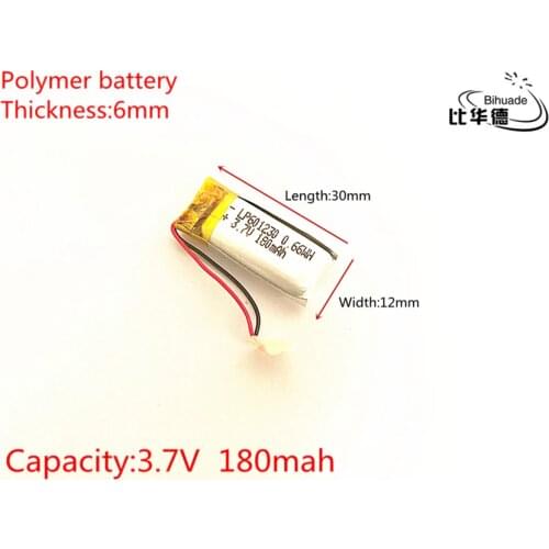 3.7V 180mAh 601230 Lithium Polymer Li-Po li ion Rechargeable Battery cells For Mp3 MP4 MP5 GPS PSP mobile bluetooth