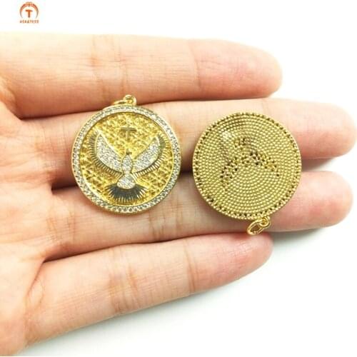 5pcs Eagle National Animal Badge Pendant Gold Brass Brave and Guard Amulet Hawk Pendant Necklaces For Women Animal Jewelry DIY