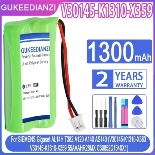Battery 1300mAh For SIEMENS Gigaset AL14H T382 A120 A140 AS140 (V30145-K1310-X383 V30145-K1310-X359 55AAAHR28MX C30852D1640X1)