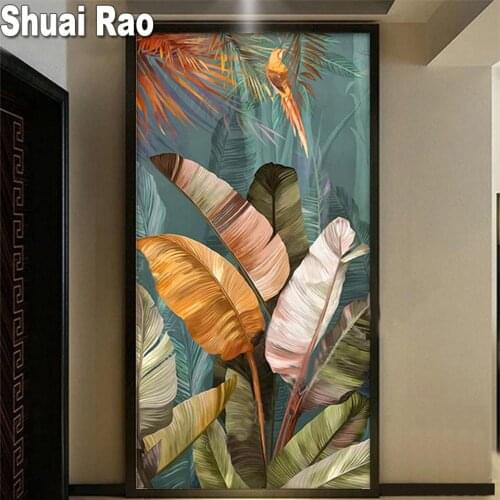 Banana Leaf diamond painting full drill square round diamond embroidery plant still life big size puzzle home decoration