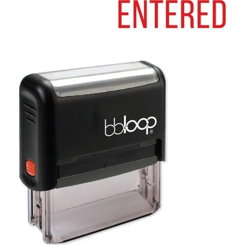 Bbloop Entered w/Tall Skinny Style Font and Design Self-Ink