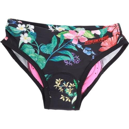 Quick Dry Women Riding Underwear Bicycle Briefs Shorts 3D Padded Gel Biking Briefs Flower Pattern