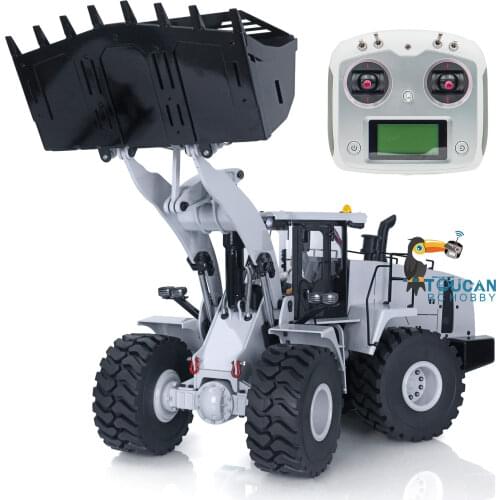 1/14 Scale Metal Hydraulic RC Loader Model With ESC Motor Servo Lights Painted White TH18404-SMT5