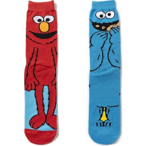 Sesame Street Socks Cosplay Elmo COOKIE Cartoon Stockings Prop Accessories Men Mid Tube Sock