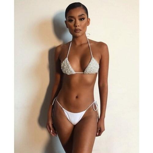 H80&S90 Swimwear With Rhinestones