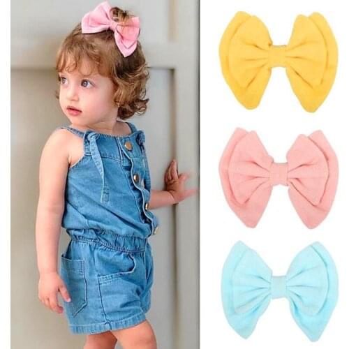 Grade A Cotton Girls Hair Bow Clips 1/2pcs/Set Double Layer Bowknot Non-slip Kid Barrettes Fashion Hairpins Hair Accessories