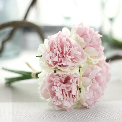 Artificial Silk Fake Flower Artificial Plants Peony Floral Wedding Bouquet Bridal Hydrangea Decor Blumen Artificial Flower