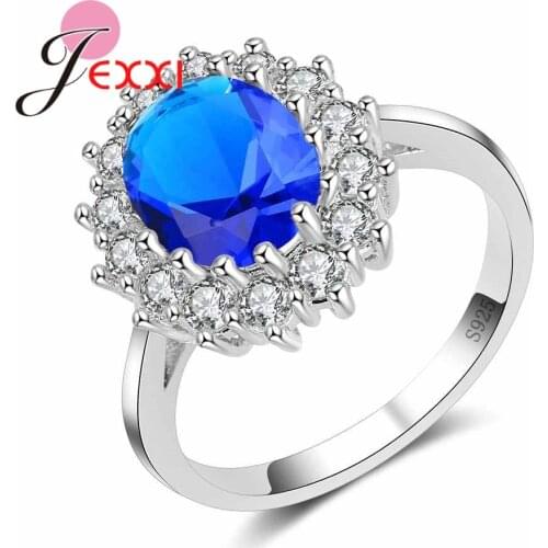 Classic Top Quality 925 Sterling Silver CZ Wedding Ring Austrian Crystal Engagement Rings Women Band Jewelry Wholesale