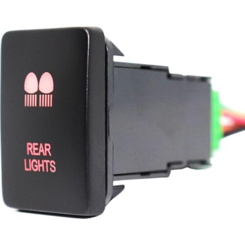 12V Rear Lights Bar Push Button Switch Red Led Lights with Connector Wire for Toyota Hilux Prado Highlander Landcruiser RAV4 etc