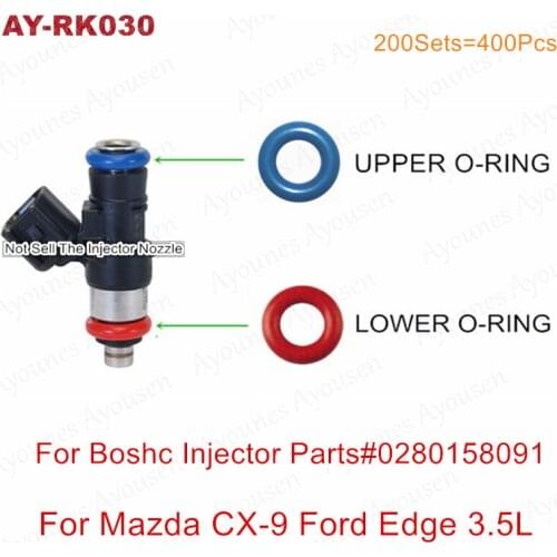 200Sets/400Pcs Fuel Injector Repair Service Oring Seal Kits For Parts 0280158091 For Mazda CX-9 Ford Edge 3.5L (AY-RK030)