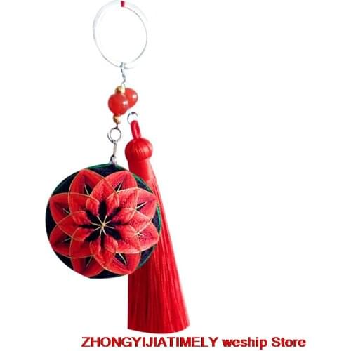 Red roseTemari hand ball/Temari ball Material package(make by yourself) DIY Key buckle Pendant gift