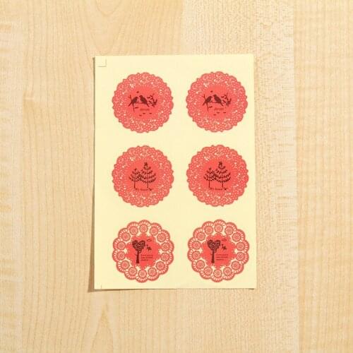 Spot wholesale round lace PVC sticker decoration seal gift stickers D138