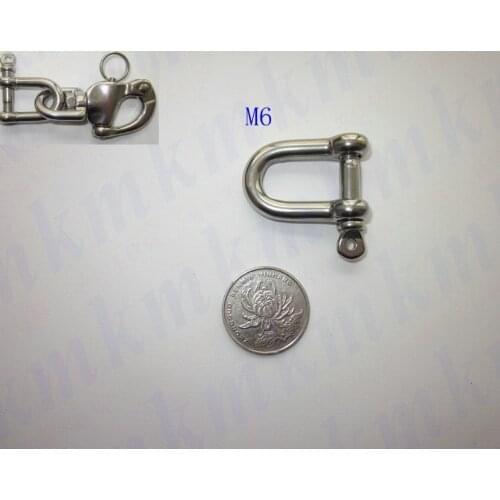 Stainless Steel Small Mini Type D and Dee M6 Screw Pin Anchor Shackle