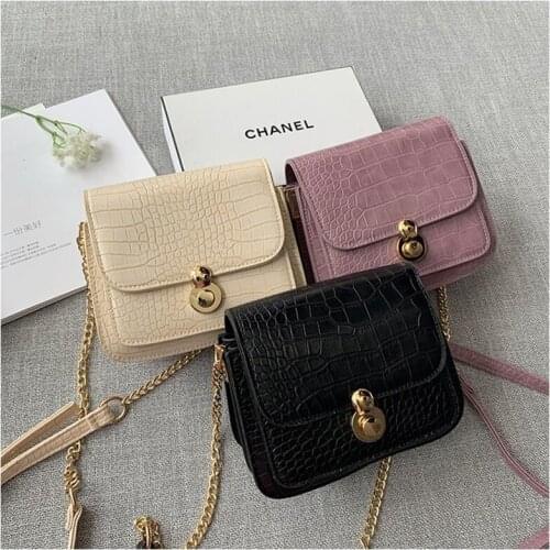 Mini Stone Pattern PU Leather Crossbody Bags For Women 2020 Branded Chain Shoulder Handbags Womens Trend Vintage Hand Bag