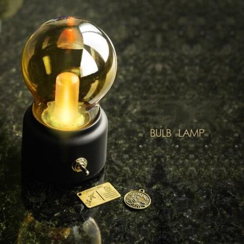 NEW Rechargeable Retro Bulb Lamp Creative LED Night Lights Bedroom Decoration Atmosphere Lamp Student Dormitory USB Bedside Lamp