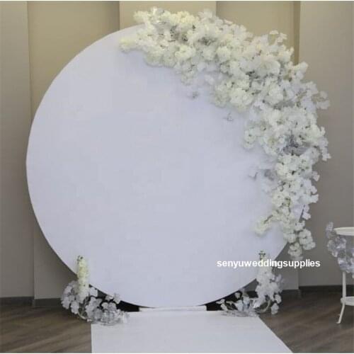 New style Wholesale Cheap Fancy White Round mental Wedding Backdrop Stand For Parties senyu1807