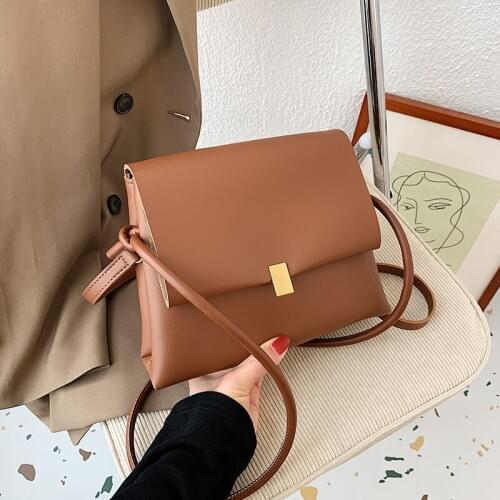 Pure Color 2021 New Brand Lady Pu Leather Women Shoulder Bags Handbags and Purses Luxury Crossbody Bag Female