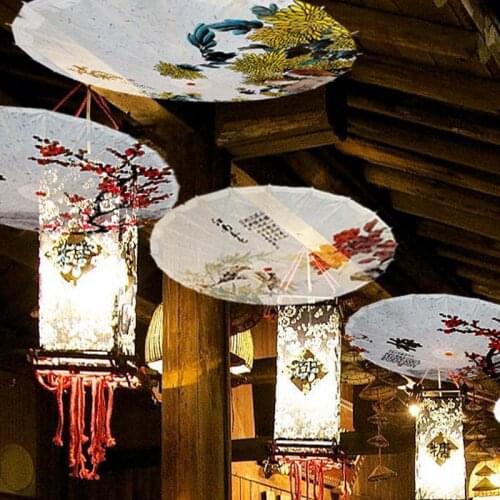 Retro Printed Silk Umbrella Cosplay Theme Decoration Photography Props Wedding Ceiling Decoration Umbrella