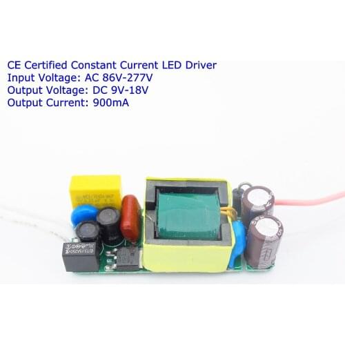 CE Certified Isolated 10W 900mA DC 9V - 18V Led Driver 1W High Power LED Beads DIY Power Supply AC 110V 277V for LED lights
