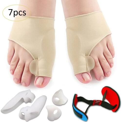 Thumb Eversion Correction Bunion Stretcher Silicone Orthotics Set Thumb Valgus Corrector Foot Care Tools Gel Toe Separators