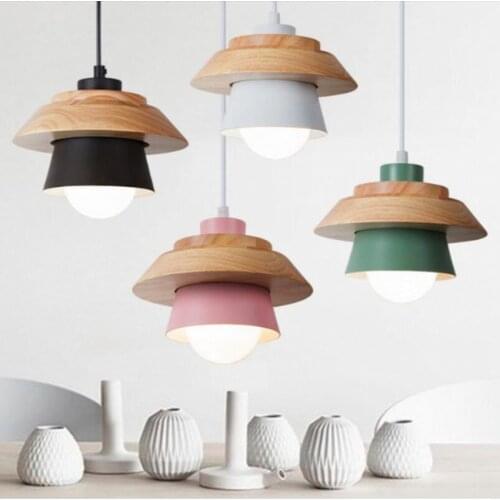 Modern Led Pendant Light Wood Nordic Hanging Lighting Fixture Living Bedroom Kitchen Dinning Study Indoor Decor Suspension Lamp