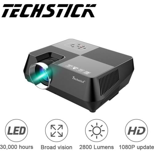 Techstick Mini LED Projector Support Full HD 1080P LCD Beamer Portable LED Video Projector HDMI VGA Proyector WF400 Home Theater
