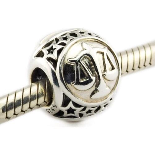 Libra Star Sign Charms 925 Sterling Silver Metal Beads DIY Jewelry Making Fits Original Bracelets Wholesale
