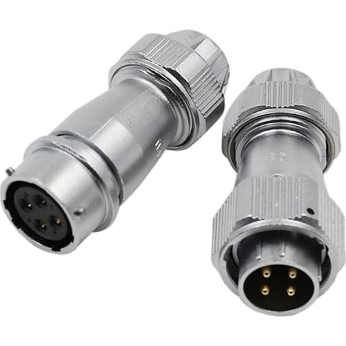 WY20 TE+ZE M20 Waterproof Connector 2 3 4 5 7 9 12 15 Pin Male Female Aviation Soldering Plug Socket Wire to Wire Inline Adapter